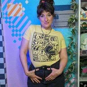 RARE Simpson Keith Haring style tee shirt